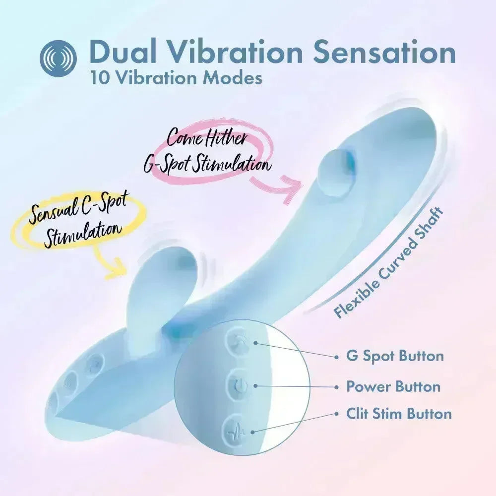 Play With Me - Moondust Magic - 20.3 cm USB Rechargeable Rabbit Vibrator - Take A Peek