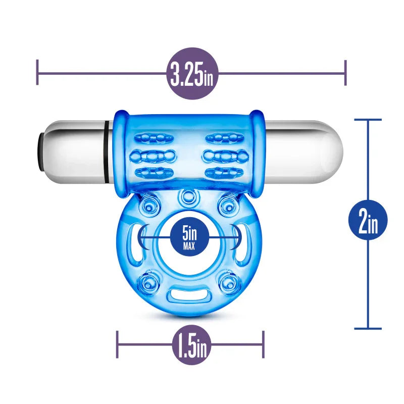 Stay Hard 10-Function Vibrating Bull Ring - Vibrating Cock Ring - Take A Peek