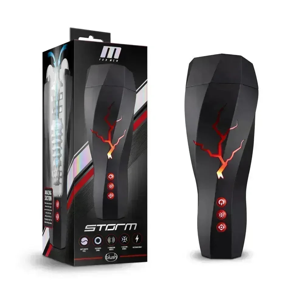 M For Men - Storm - USB Rechargeable Milking & Vibrating Auto Stroker - Take A Peek