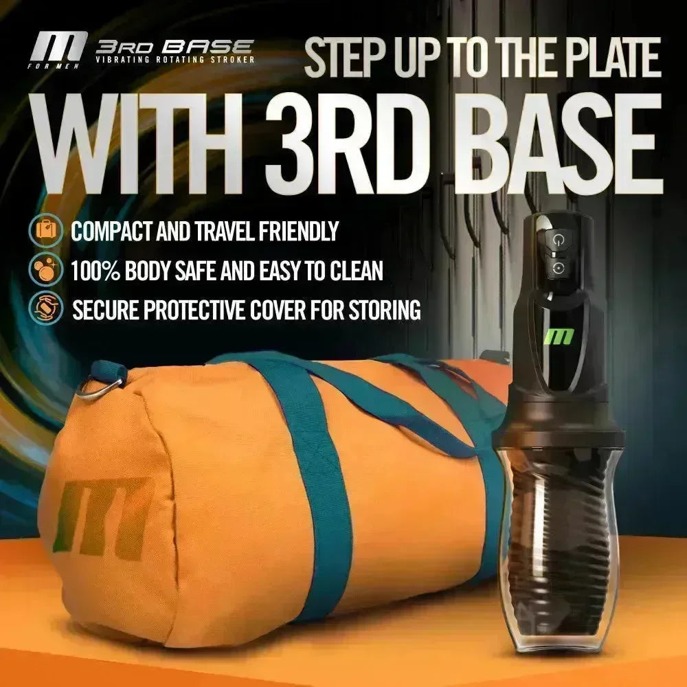 M For Men - 3rd Base - USB Rechargeable Vibrating & Rotating Auto Stroker - Take A Peek