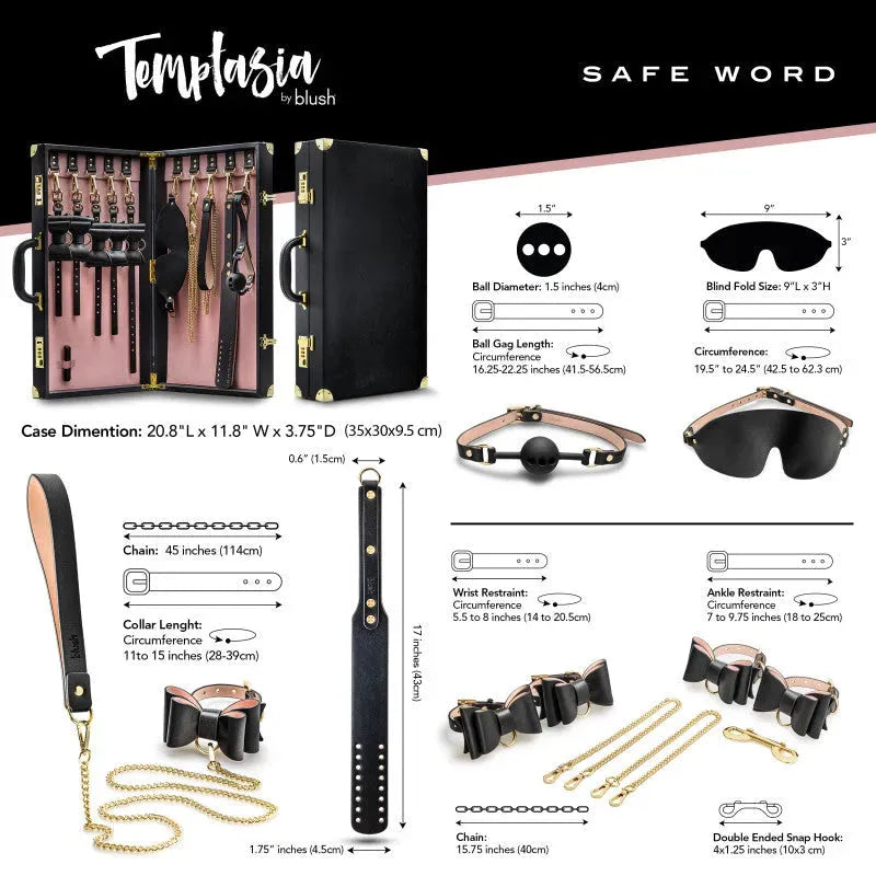 Temptasia Safe Word Bondage Kit with Suitcase - Take A Peek