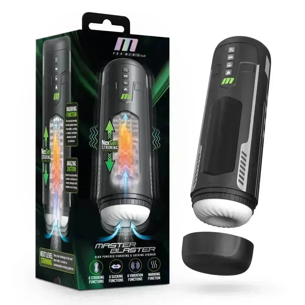 M For Men - Master Blaster - USB Rechargeable Vibrating & Sucking Auto Stroker - Take A Peek