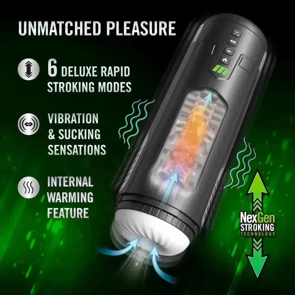 M For Men - Master Blaster - USB Rechargeable Vibrating & Sucking Auto Stroker - Take A Peek