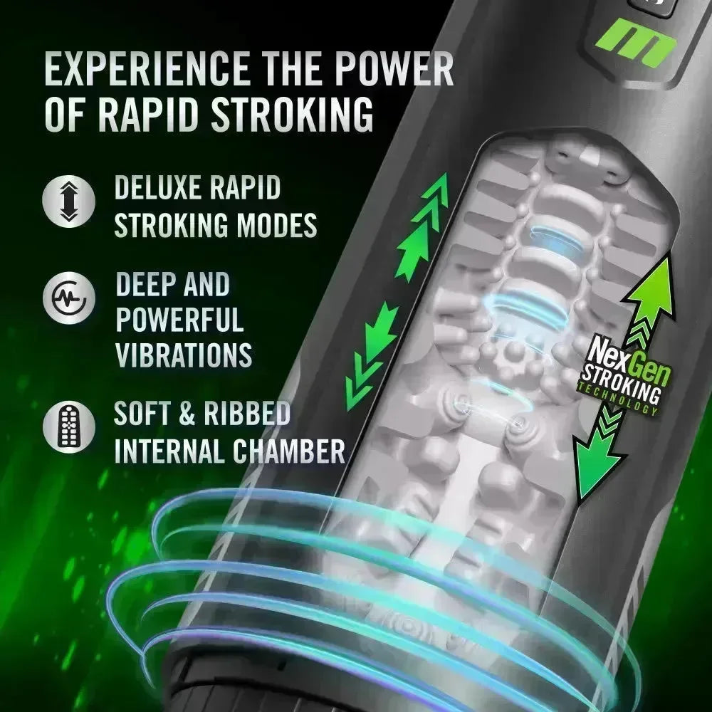 M For Men - Master Blaster - USB Rechargeable Vibrating & Sucking Auto Stroker - Take A Peek
