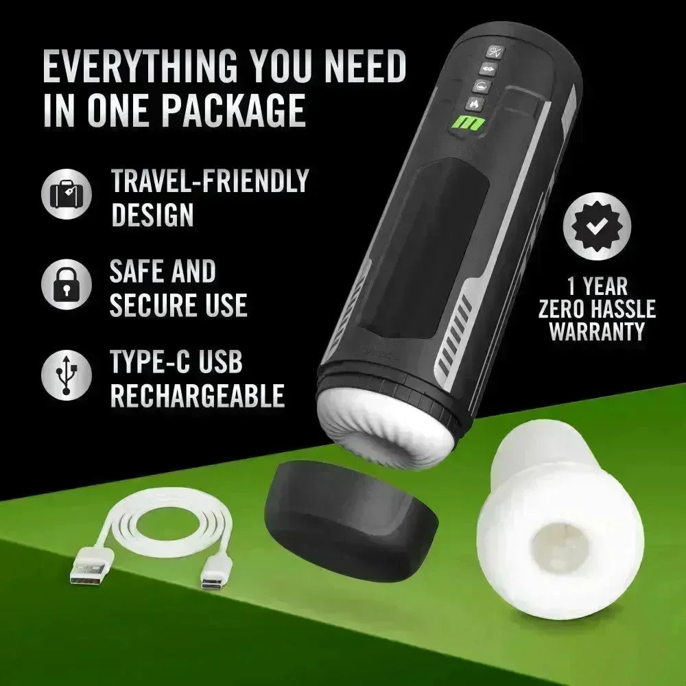 M For Men - Master Blaster - USB Rechargeable Vibrating & Sucking Auto Stroker - Take A Peek
