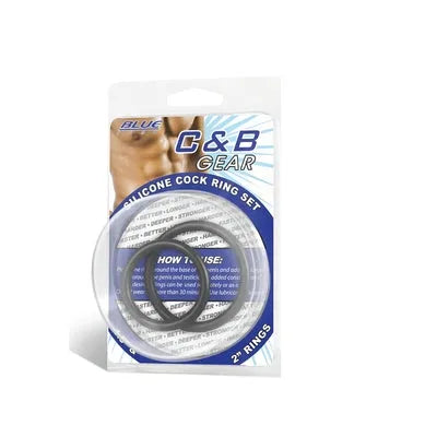 Blue Line Silicone Cock Ring Set Black - Take A Peek