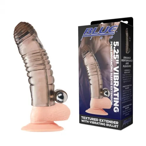 Blue Line 5.25" Vibrating Penis Enhancing Sleeve Extension - Take A Peek