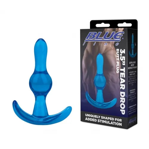 Blue Line 3.5" Tear Drop Butt Plug - Take A Peek