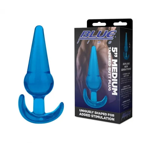 Blue Line 5" Medium Tapered Butt Plug - Take A Peek