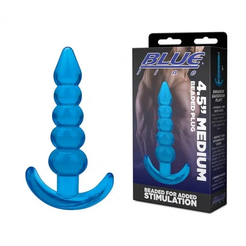 Blue Line 4.5" Medium Beaded Plug - Take A Peek