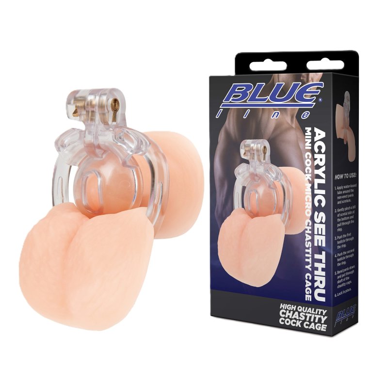 Blue Line Acrylic See Thru Mini Cock Micro Chastity Cage-BLM5026