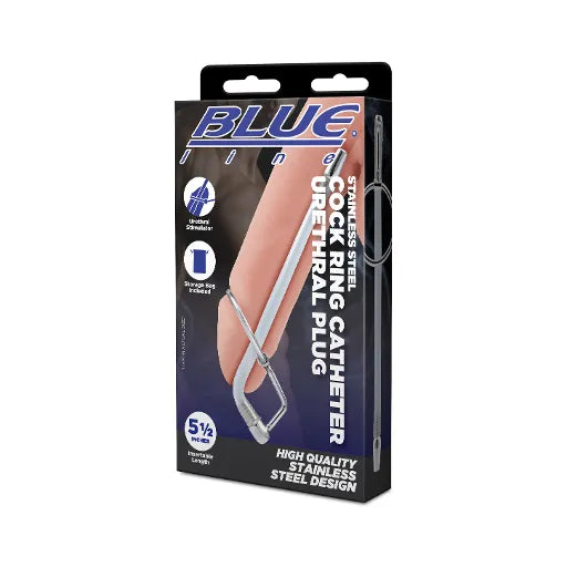 Blue Line STAINLESS STEEL COCK RING CATHETER URETHRAL PLUG - Take A Peek