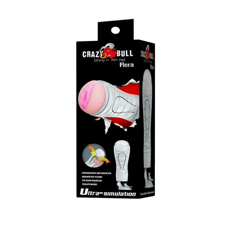 CRAZY BULL Flora Stroker - Squeezable Vagina Stroker with Suction Base - Take A Peek