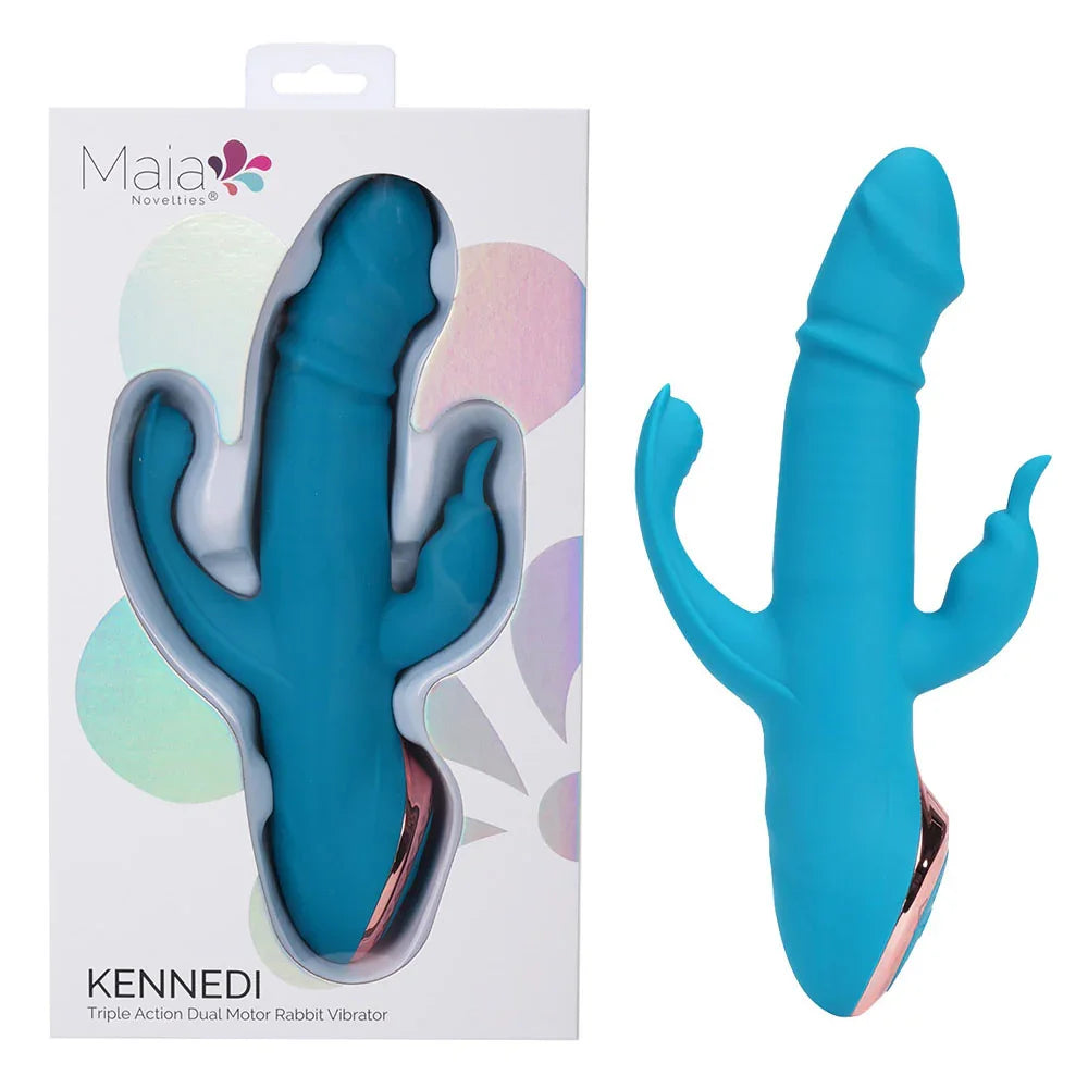 Maia KENNEDI - 23.5 cm USB Rechargeable Triple Stimulating Vibrator - Take A Peek