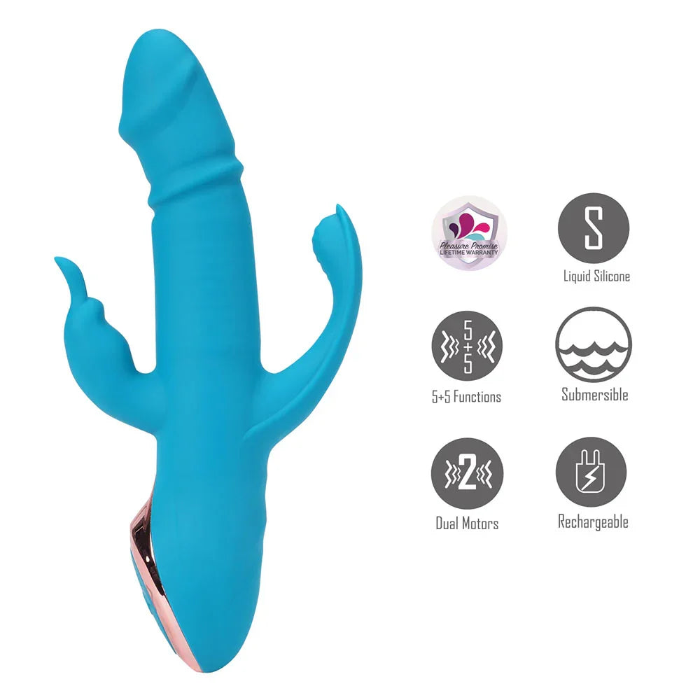 Maia KENNEDI - 23.5 cm USB Rechargeable Triple Stimulating Vibrator - Take A Peek