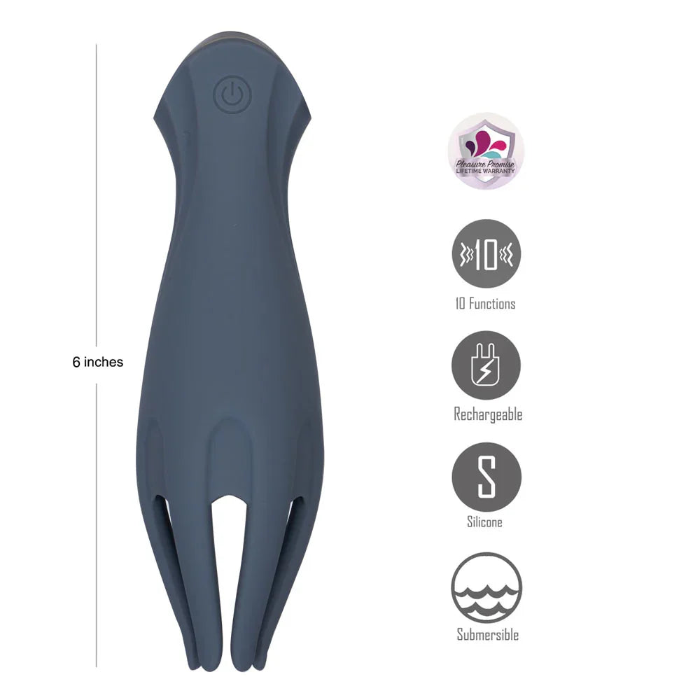 Maia LEO - Grey - Grey USB Rechargeable Penis Head Tickler - Take A Peek