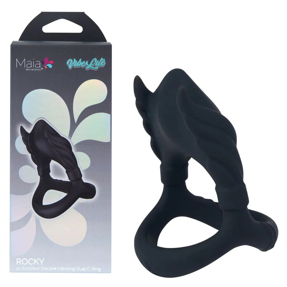 Maia ROCKY - - USB Rechargeable Vibrating Cock & Balls Ring - Take A Peek
