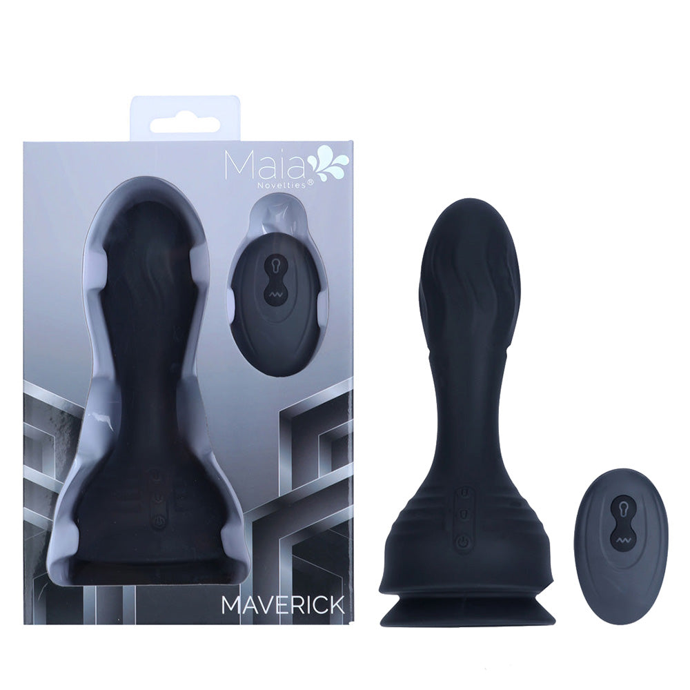 Maia MAVERICK - 16.5 cm USB Rechargeable Inflatable Anal Plug with Wireless Remote - Take A Peek
