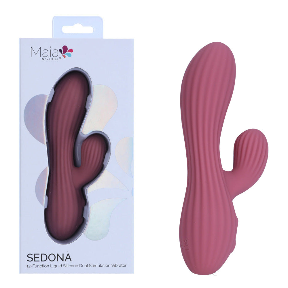 Maia SEDONA - 15.2 cm USB Rechargeable Dual Vibrator - Take A Peek