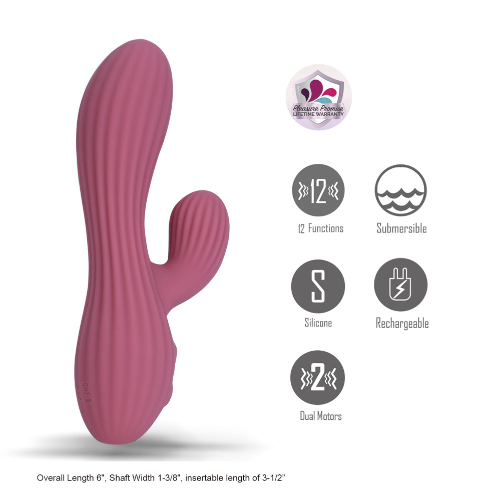 Maia SEDONA - 15.2 cm USB Rechargeable Dual Vibrator - Take A Peek