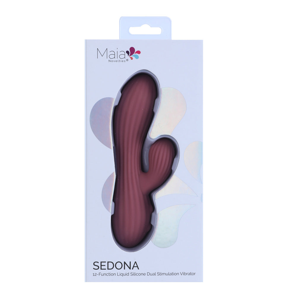 Maia SEDONA - 15.2 cm USB Rechargeable Dual Vibrator - Take A Peek