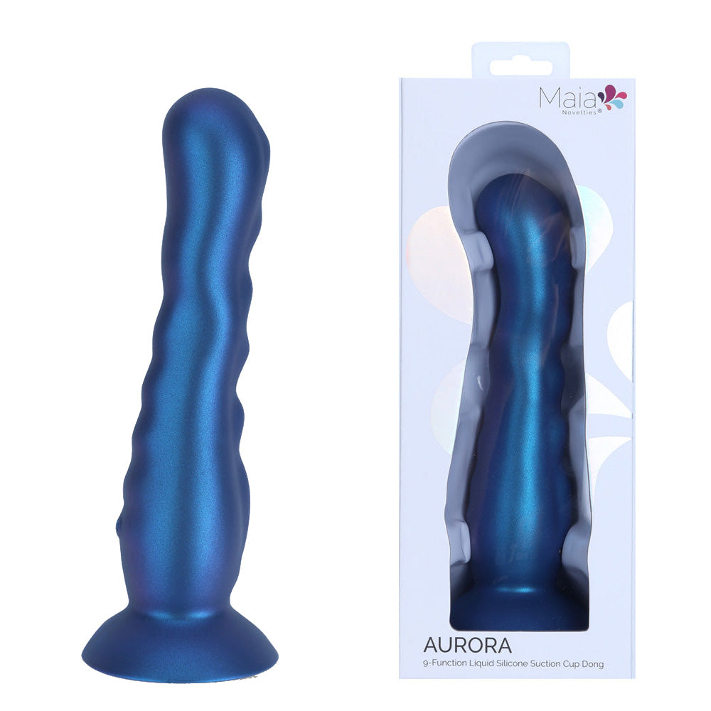 Maia AURORA - Metallic 21.6 cm USB Rechargeable Vibrating Dildo - Take A Peek