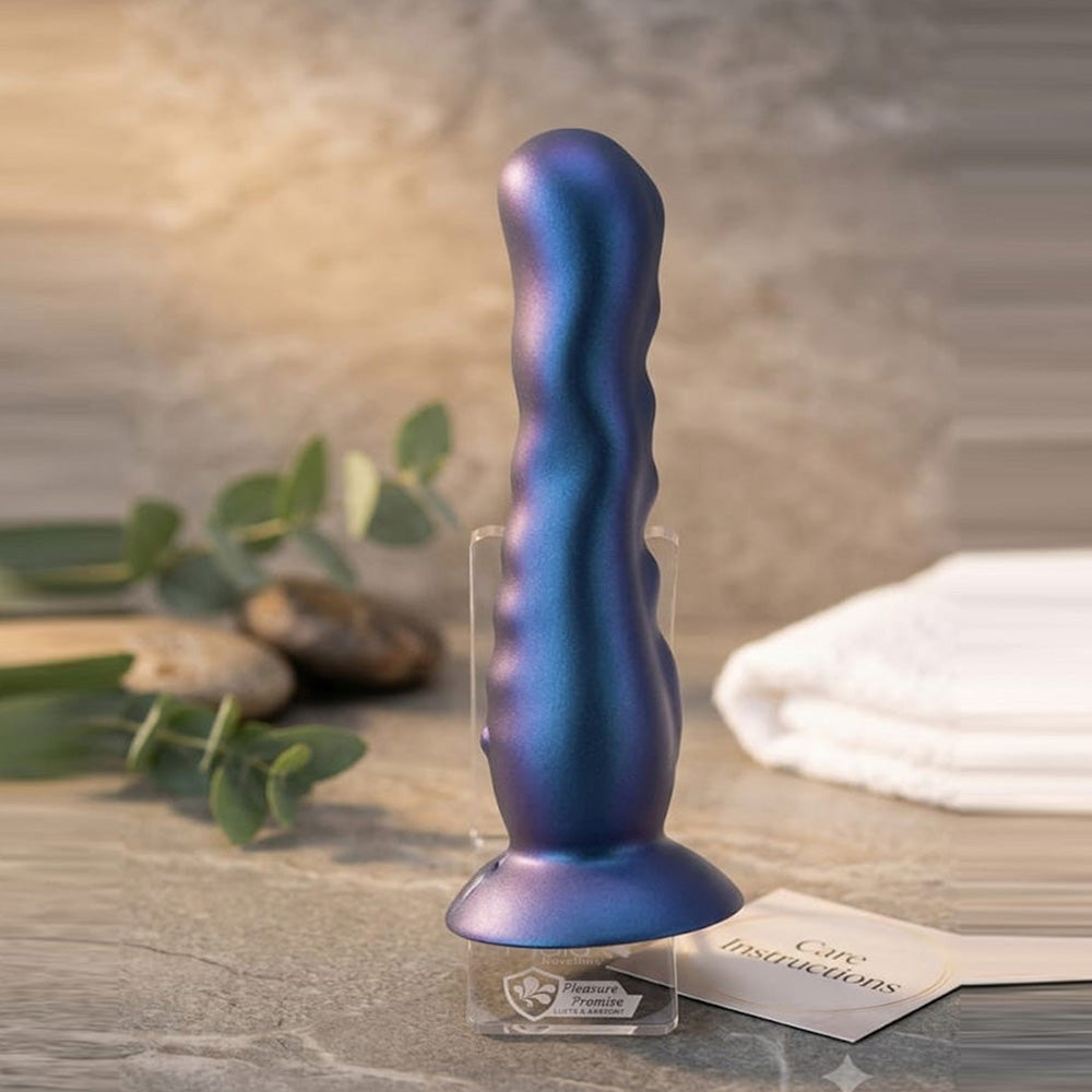 Maia AURORA - Metallic 21.6 cm USB Rechargeable Vibrating Dildo - Take A Peek
