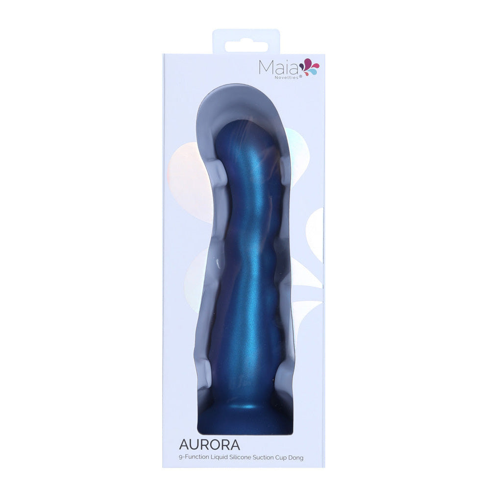 Maia AURORA - Metallic 21.6 cm USB Rechargeable Vibrating Dildo - Take A Peek