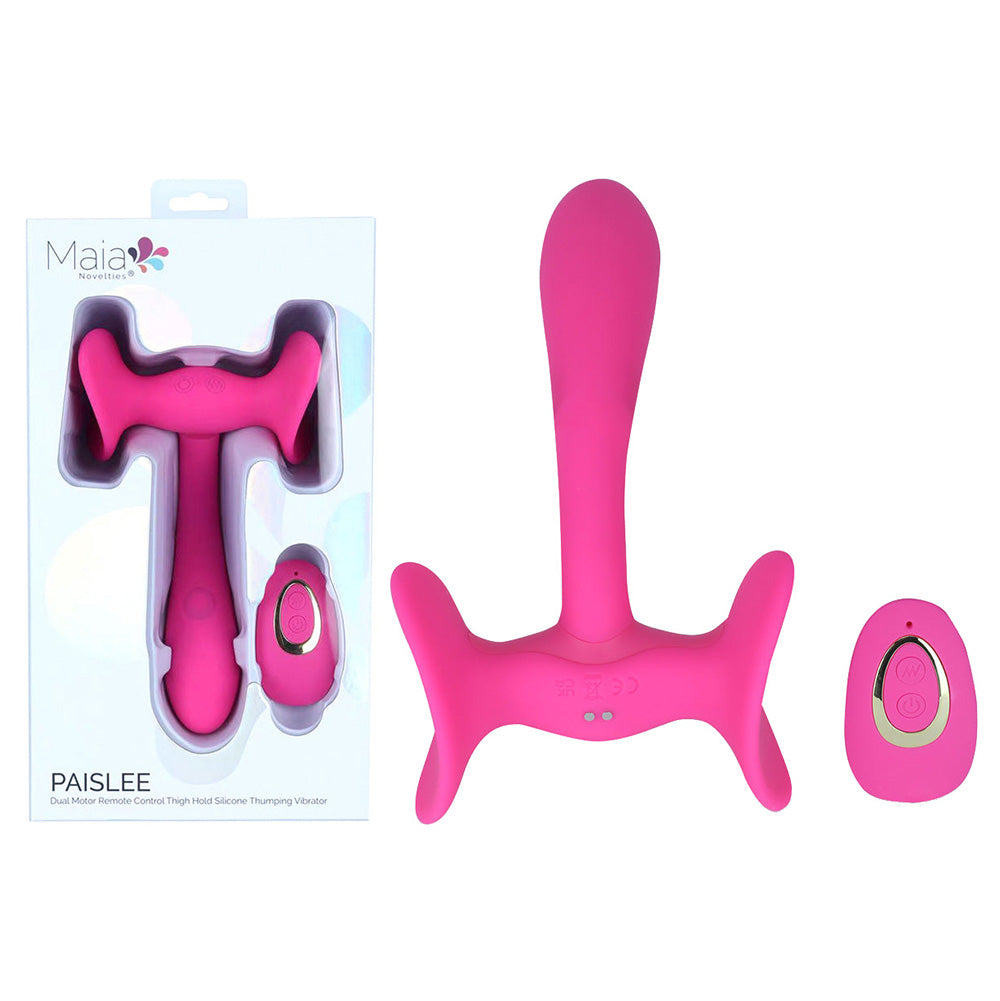 Maia PAISLEE - 16.5 cm USB Rechargeable Thigh Hold Vibrator with Wireless Remote - Take A Peek