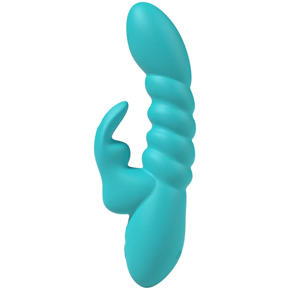 Party Up BRYNLYN - Teal - Teal 18.2 cm USB Rechargeable Rabbit Vibrator - Take A Peek