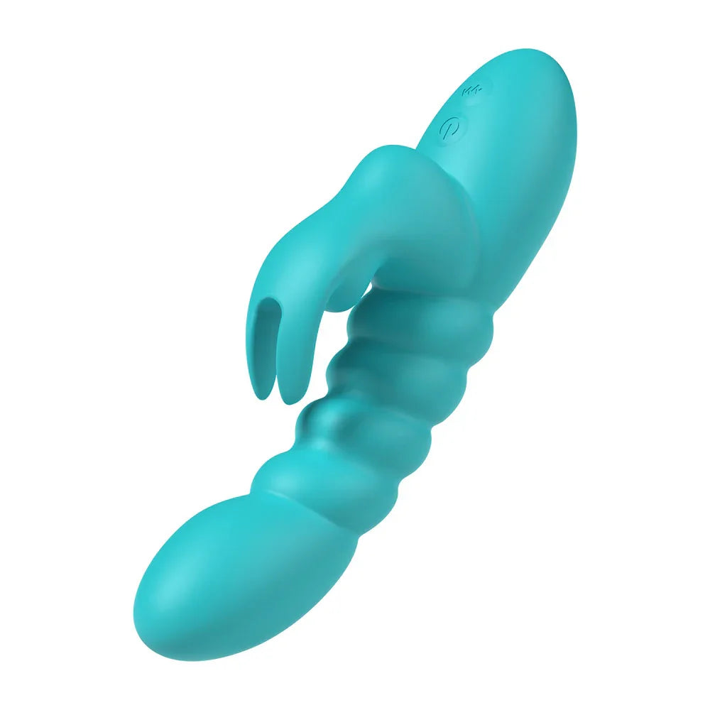 Party Up BRYNLYN - Teal - Teal 18.2 cm USB Rechargeable Rabbit Vibrator - Take A Peek