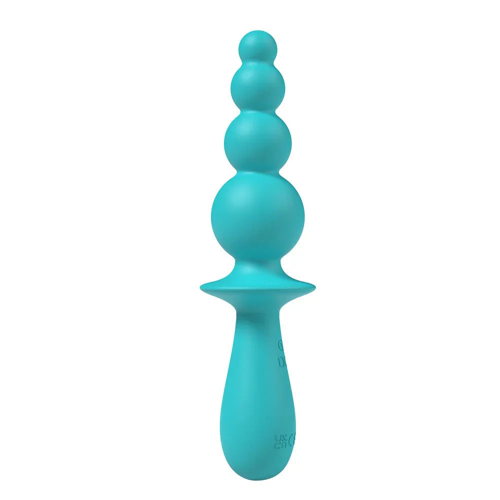 Party Up EVAJANE - Teal - Teal 17.1 cm USB Rechargeable Beaded Vibrator - Take A Peek