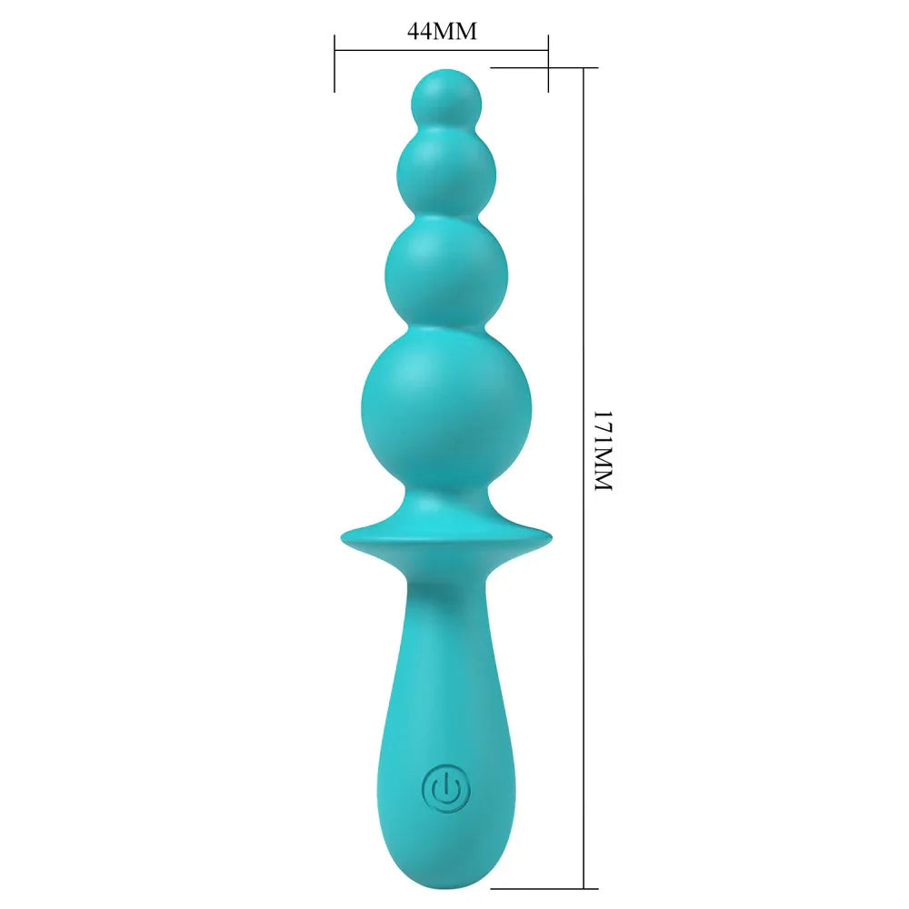 Party Up EVAJANE - Teal - Teal 17.1 cm USB Rechargeable Beaded Vibrator - Take A Peek