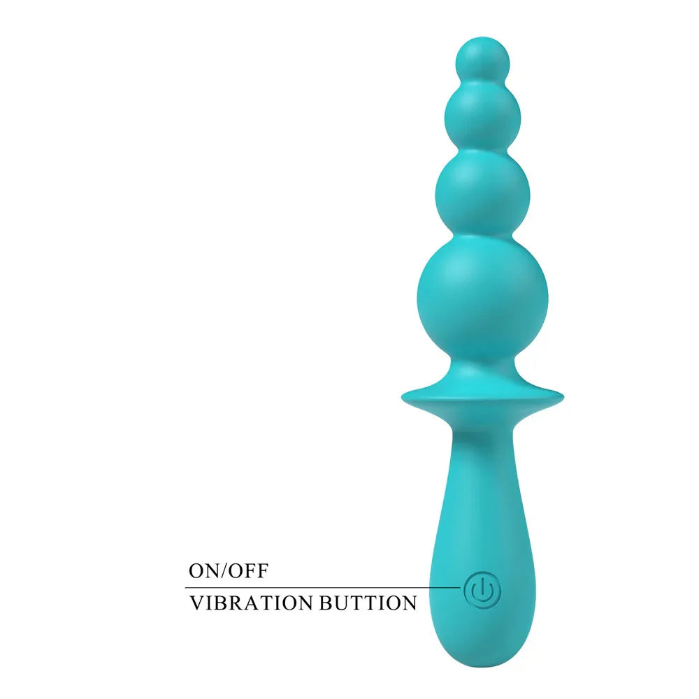 Party Up EVAJANE - Teal - Teal 17.1 cm USB Rechargeable Beaded Vibrator - Take A Peek