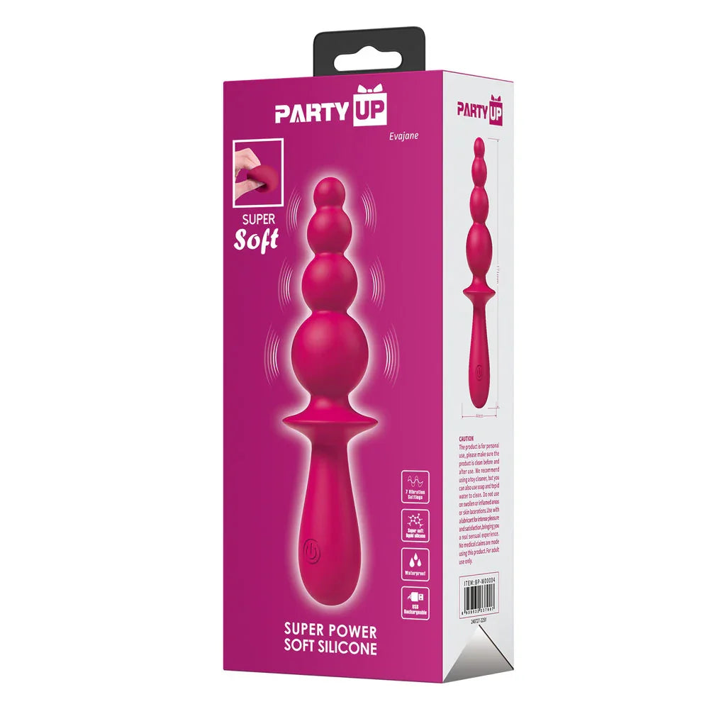 Party Up EVAJANE - - 17.1 cm USB Rechargeable Beaded Vibrator - Take A Peek