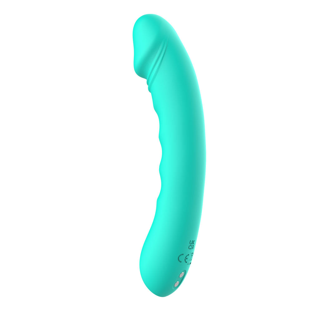 Party Up NIKI - Teal - Teal 15.4 cm USB Rechargeable Vibrator - Take A Peek