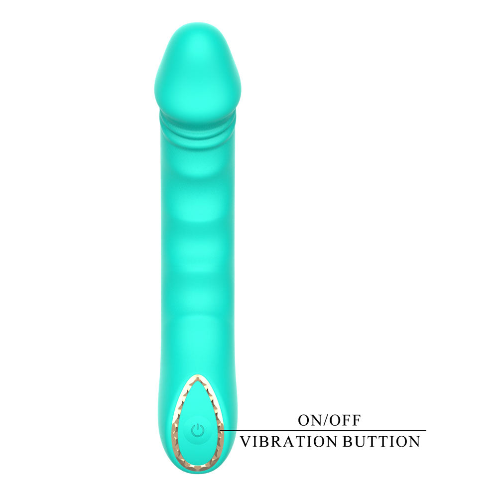 Party Up NIKI - Teal - Teal 15.4 cm USB Rechargeable Vibrator - Take A Peek