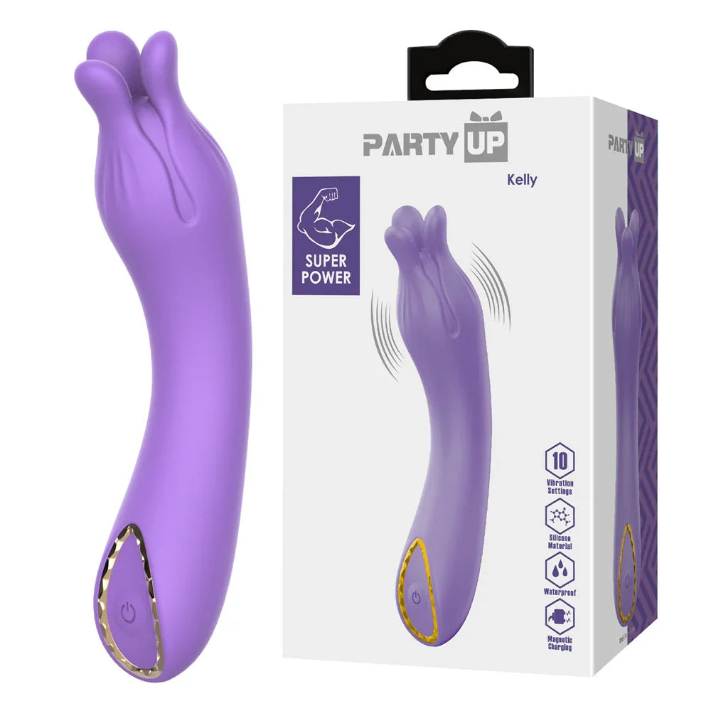Party Up KELLY - - 13.7 cm USB Rechargeable Vibrator - Take A Peek