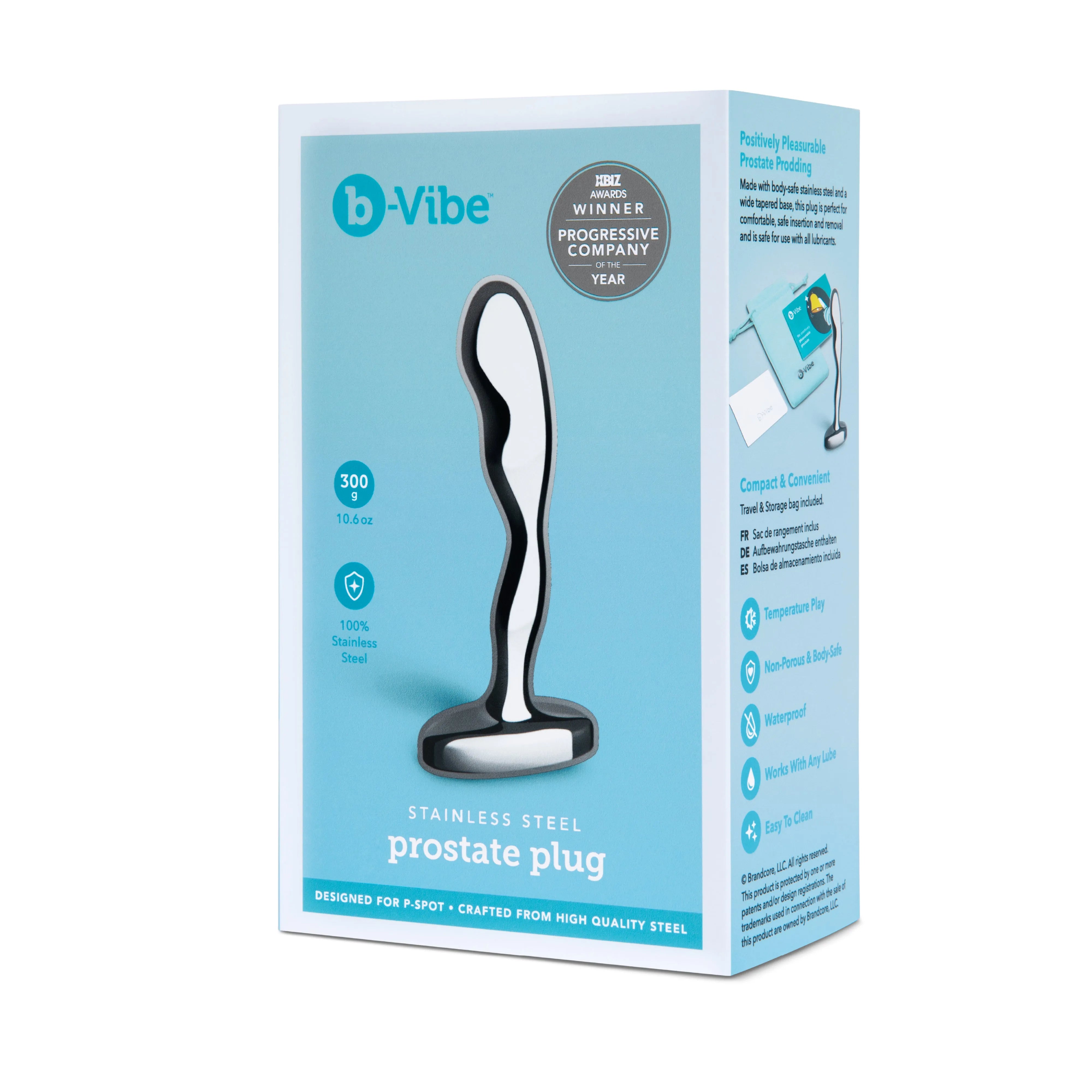 B-Vibe STAINLESS STEEL PROSTATE PLUG - Take A Peek