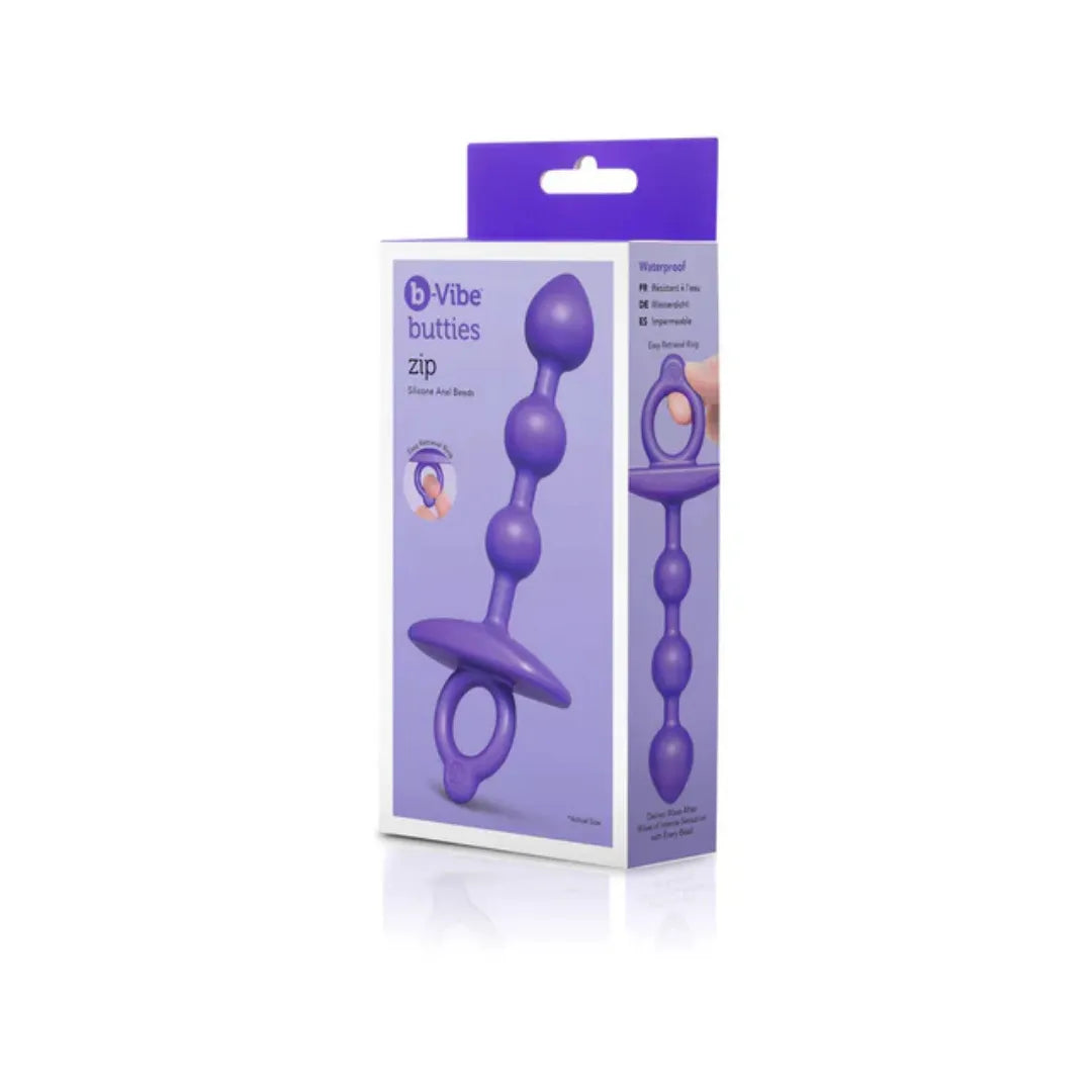 B-Vibe BUTTIES ZIP SILICONE ANAL BEAD - Take A Peek