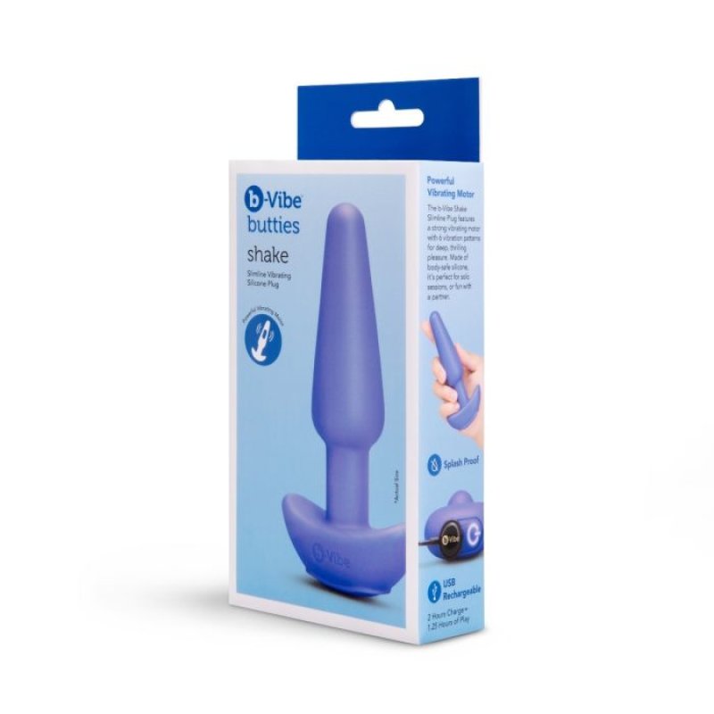 b-Vibe Butties Shake Slimline Vibrating Silicone Plug-BV-113