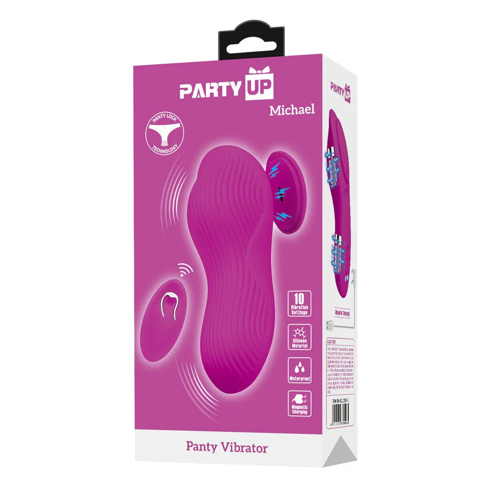 Party Up MICHAEL Panty Vibe - - USB Rechargeable Panty Vibrator with Wireless Remote Control - Take A Peek