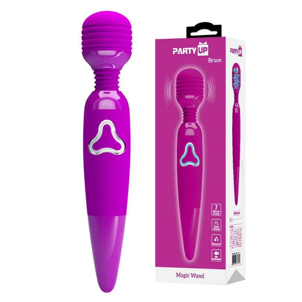 Party Up BRUCE Wand - - 25 cm USB Rechargeable Massage Wand - Take A Peek