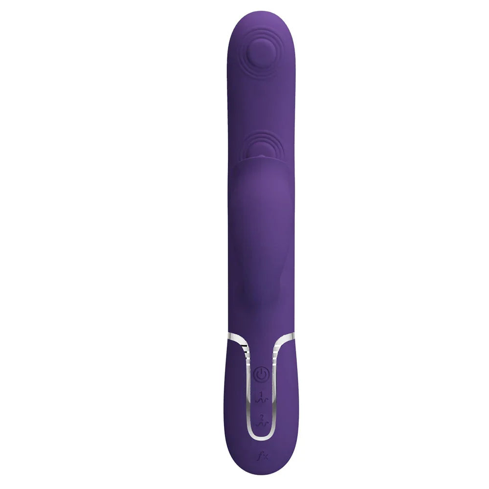 Party Up ALAN Dual Motor Vibrator - - 22.8 cm USB Rechargeable Vibrator with Licking Clit Stimulator and Thumping Shaft - Take A Peek