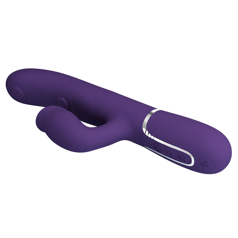 Party Up ALAN Dual Motor Vibrator - - 22.8 cm USB Rechargeable Vibrator with Licking Clit Stimulator and Thumping Shaft - Take A Peek