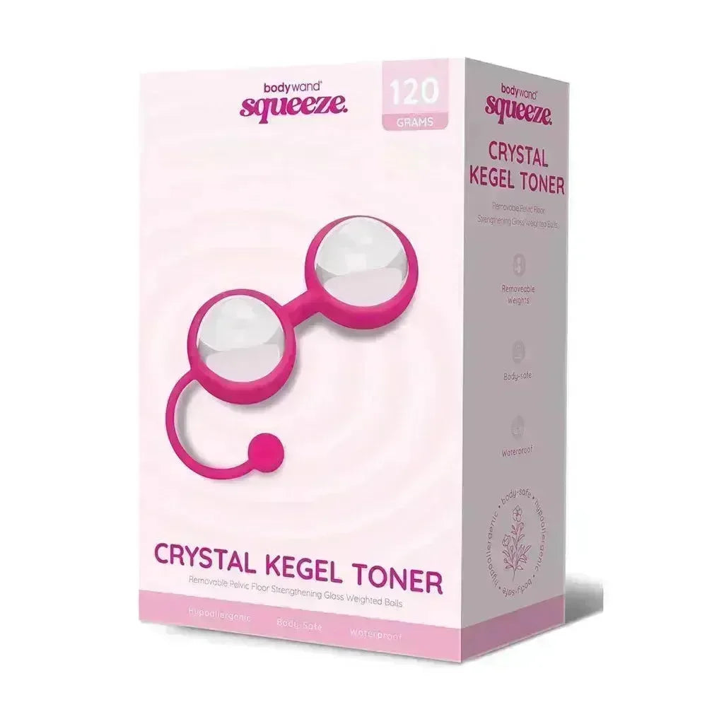Bodywand Squeeze Crystal Kegel Toner - Glass Weighted Kegel Balls Set - Take A Peek