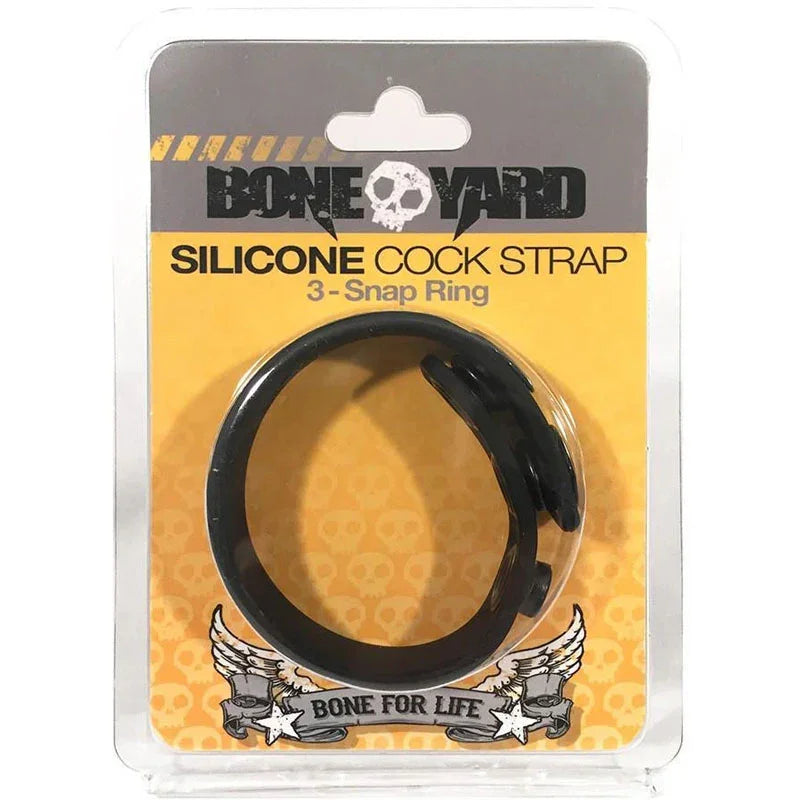 Boneyard Silicone Cock Strap - 3-Snap Adjustable Cock Ring - Take A Peek