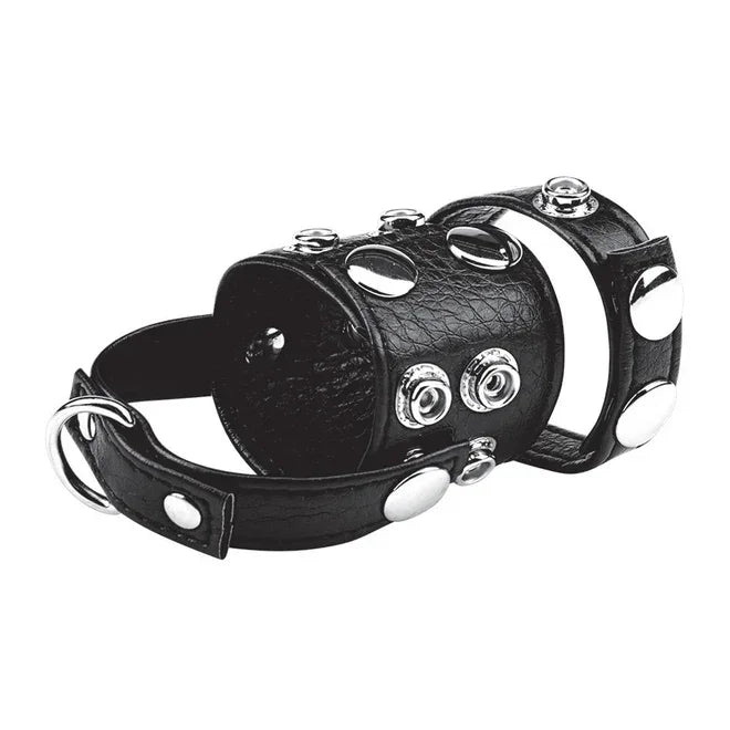 Blue Line Cock Ring With 1.5" Ball Stretcher And Optional Weight Ring - Take A Peek