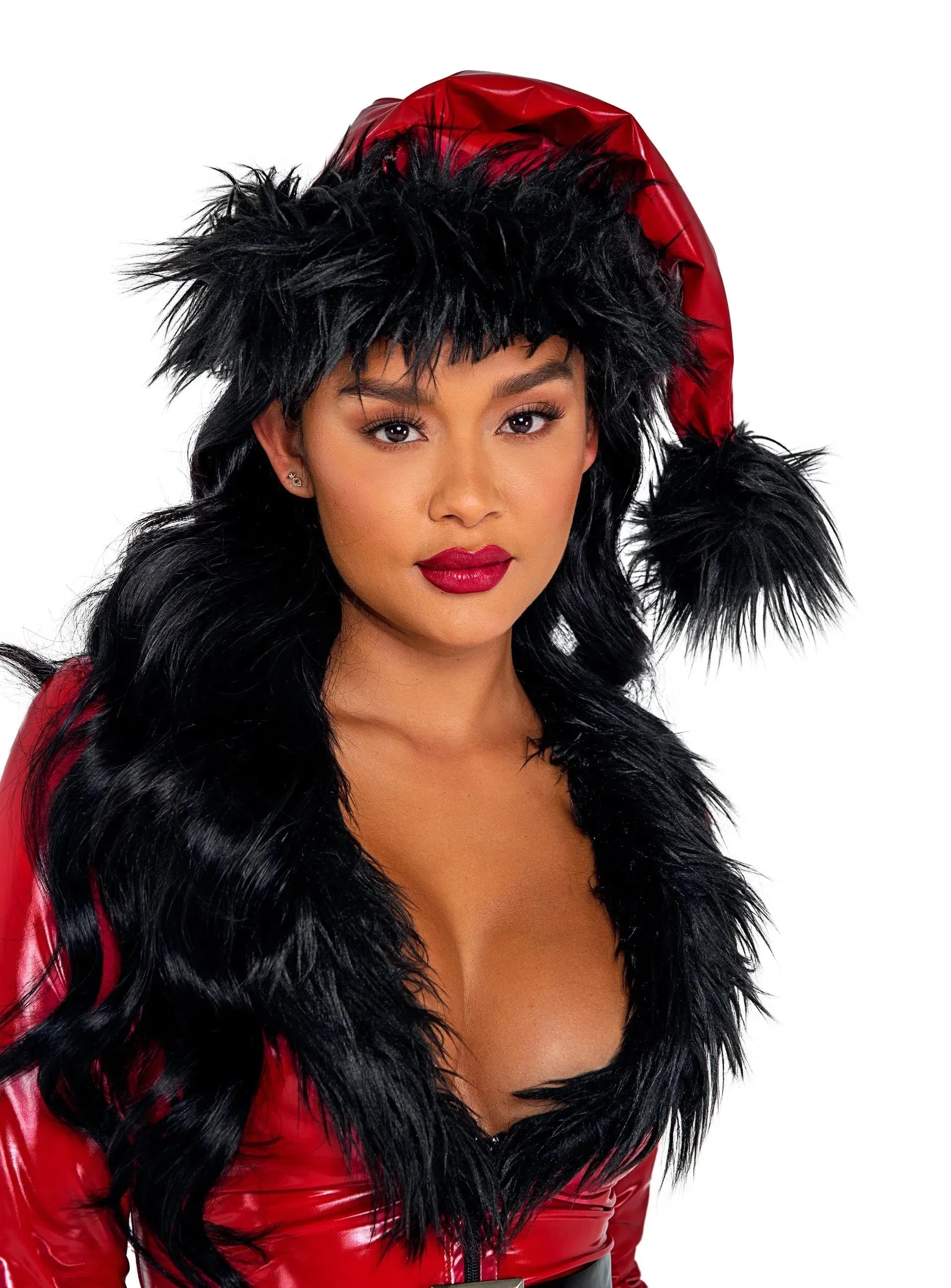 C201 - Vinyl & Faux Fur Santa Hat - Take A Peek