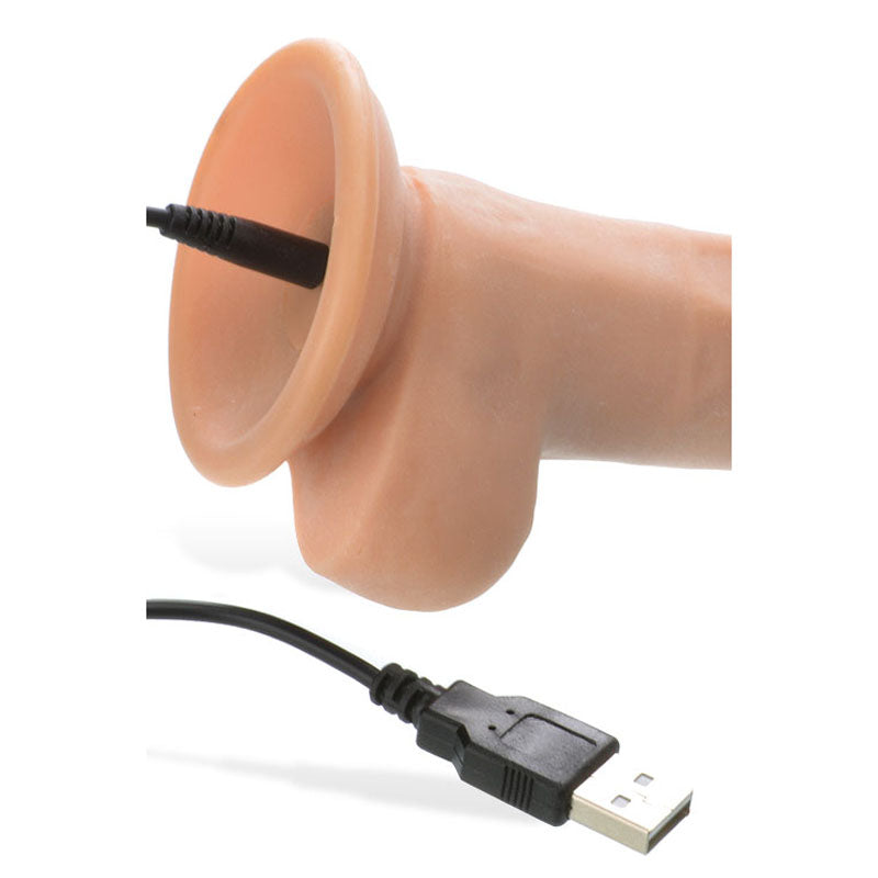 Adam & Eve Adam's True Feel Rechargeable Dildo - 17.8 cm (7'') USB Rechargeable Vibrating Dong - Take A Peek